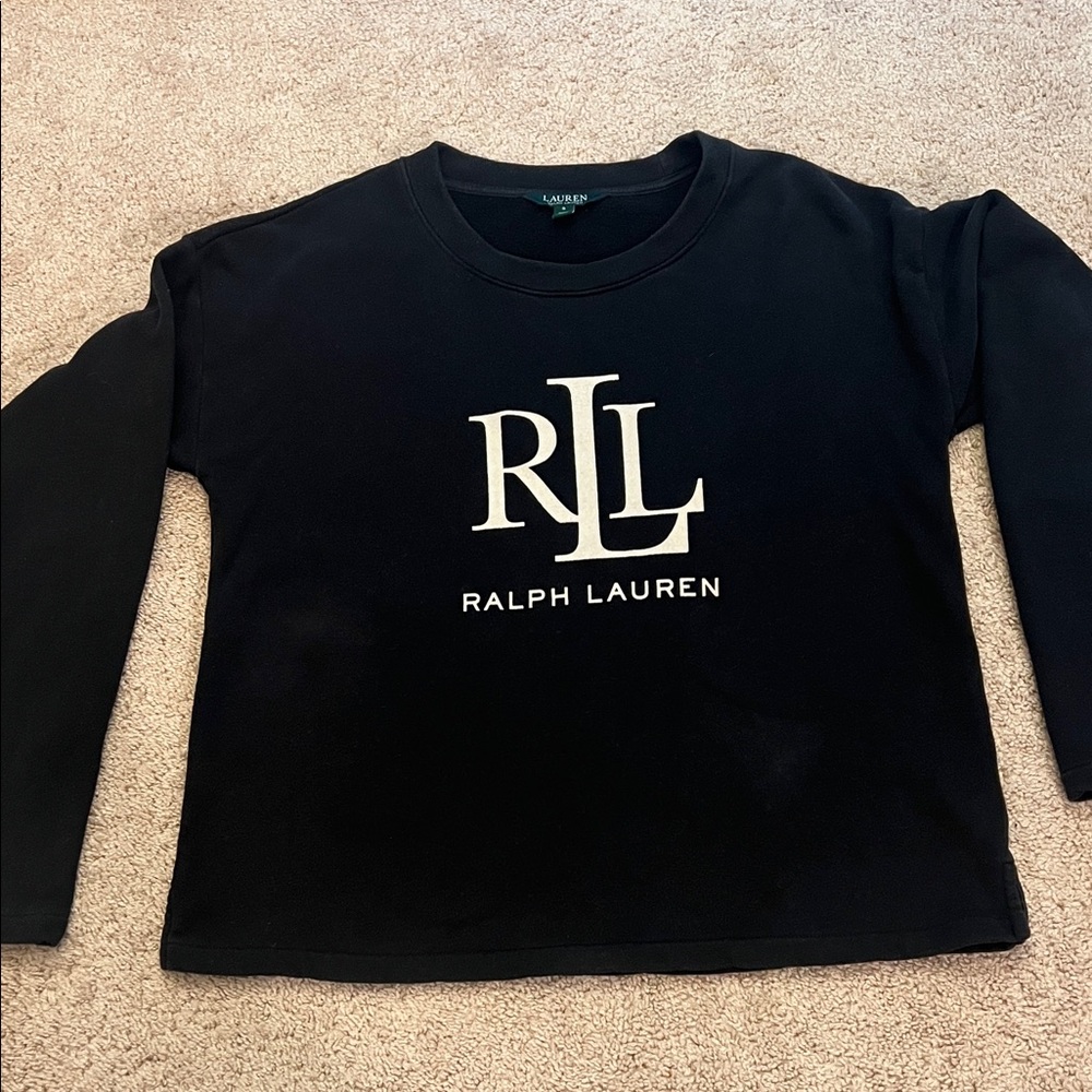 Ralph Lauren Black Sweatshirt with RLL Logo